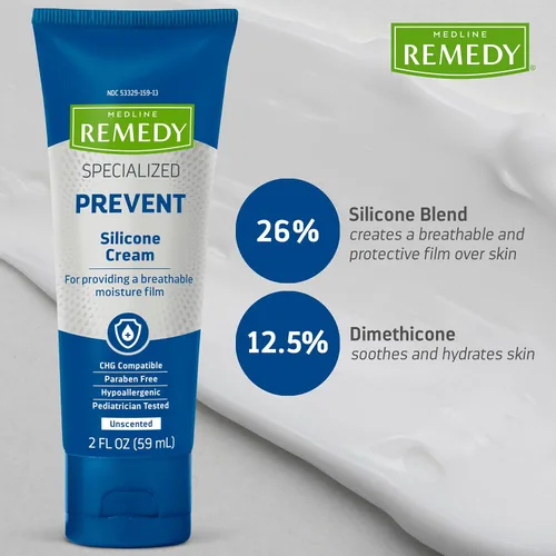 Vista 4 de Medline Remedy - Crema de silicona especializada para hidratación de la piel, fórmula avanzada, 2 onzas