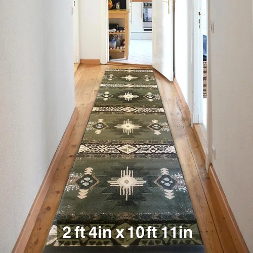 Vista 68 de YHSF South West - alfombra estilo nativo americano del suroeste C318 - fácil de limpiar, gruesa, suave, duradera, alfombra inspirada en tribus