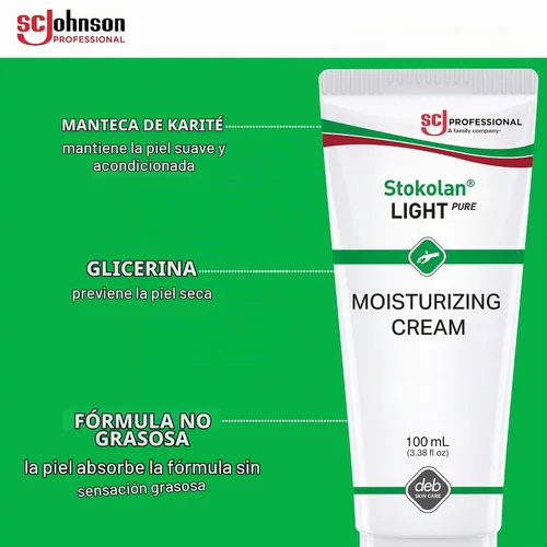 Vista 3 de SC Johnson Professional STOKOLAN Light Pure - Crema de manos para posttrabajo, 3.4 fl oz, 3.3814 onzas líquidas (paquete de 12)