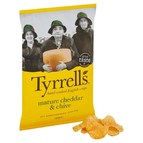 Vista 2 de Tyrrells Chips Queso Cheddar y Cebollino 5.29 oz