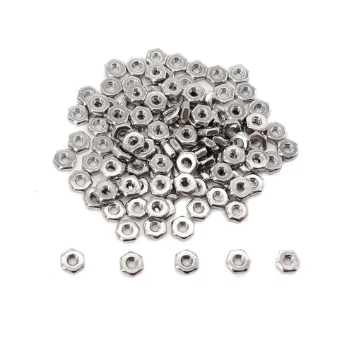 Vista 15 de cSeao 100 tuercas hexagonales 1/4-20 de acero inoxidable 304, acabado liso