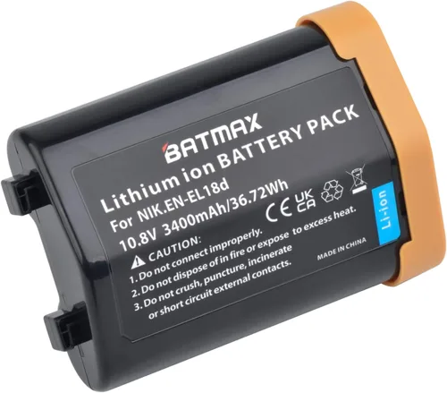 Vista 2 de Batmax Batería EL18d EN 3400mAh para cámaras Nikon EN-EL18d Nikon D5, D6, Z9, D4, D4S