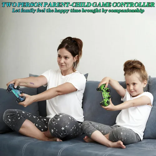 Vista 6 de Degulan Wireless Controller Compatible with PS-2 Console, Remote Gamepad for Play 2 (Green and Blue)