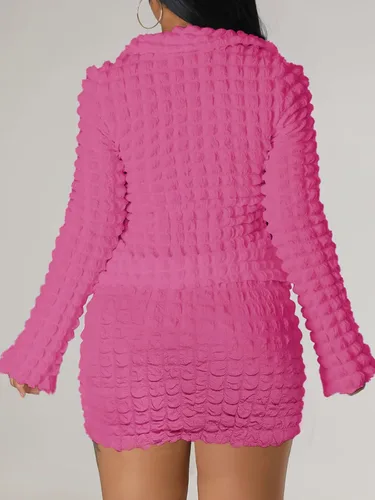 Vista 3 de GAMISOTE Conjunto de 2 piezas para mujer, de manga larga, con lazo frontal, blusa elástica de cintura alta