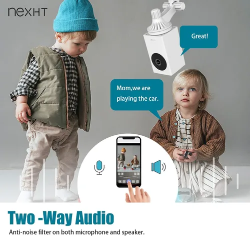 Vista 3 de cámara digital con paneo, inclinación y zoom, 1080p, para interiores, con wifi, cámara para bebés, monitor para mascotas