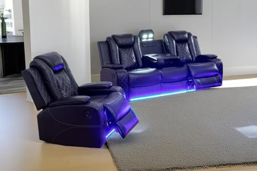 Vista 41 de A Ainehome Juego de Muebles de Sala de Estar de Cuero Reclinable Juego de Sofá Sillón Loveseat Juego de Muebles Sofá para Sala de Estar/Espacio