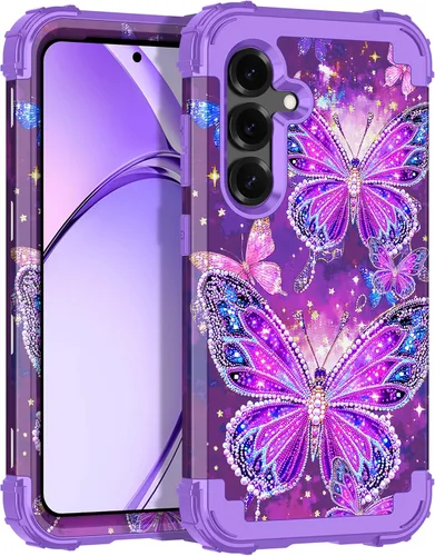 Vista 41 de Rancase para Galaxy S25, Funda de tres capas, protección resistente a los golpes, paraguas de plástico duro + funda protectora de goma de silicona