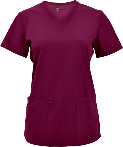 Vista 3 de Camiseta médica de enfermería con cuello en V para mujer GT Performance