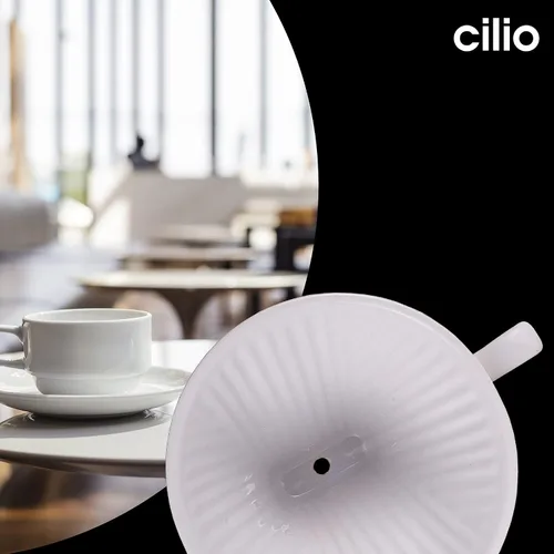 Vista 5 de Cilio Filtro de café de porcelana/soporte vertido, 2/pequeño, blanco
