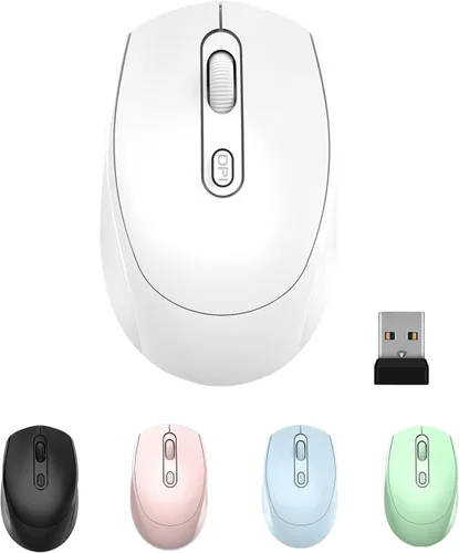 Vista 10 de ONE-UP Ratón inalámbrico, 2.4G, silencioso, receptor nano USB, para laptop, Chromebook, PC, Mac, Windows y trabajo escolar (negro)