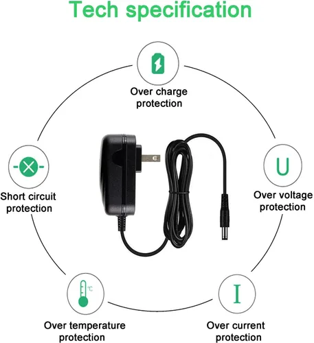 Vista 4 de MyVolts Adaptador de fuente de alimentación de 12 V compatible con compresor de aire inalámbrico Ontel Air Hawk 2 - Enchufe de EE. UU
