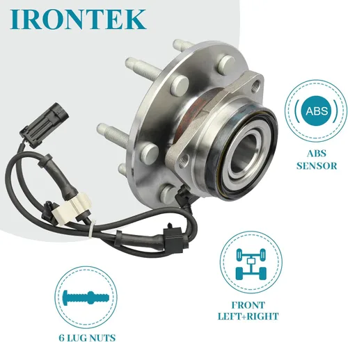 Vista 3 de IRONTEK 4WD/AWD 515036 Conjunto de cojinete de cubo de rueda delantera para Cadillac Escalade, para Chevy Avalanche, Express 1500, Silverado