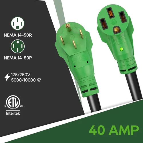 Vista 3 de RVGUARD Cable de extensión RV/EV de 50 amperios y 100 pies