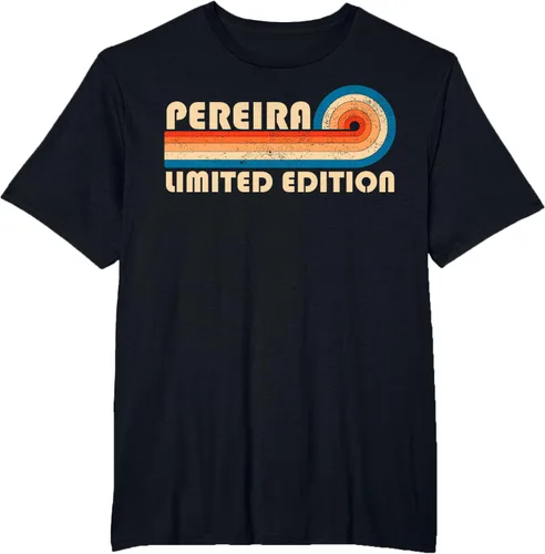 Vista 31 de PEREIRA - Camiseta vintage con apellido retro de los años 80 y 90, Negro