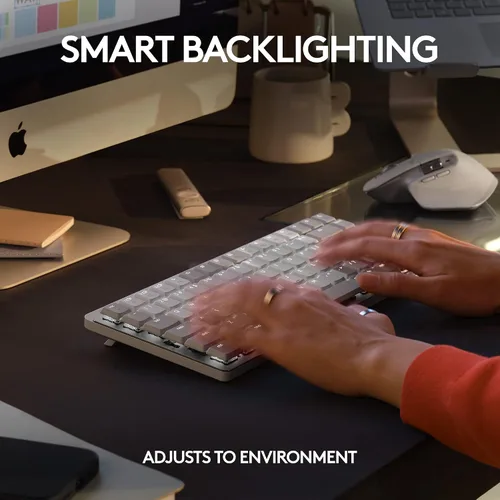 Vista 8 de Logitech Mini teclado mecánico MX + mouse inalámbrico MX Master 3S para Mac, teclas retroiluminadas de perfil bajo, interruptores táctiles más