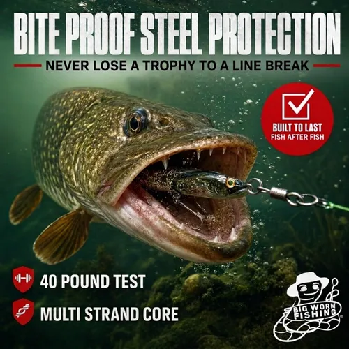 Vista 2 de Líderes de pesca con giros - Carpa - Lucio - Bagre - Muskie - Walleye - Bass - Caballa - Pargo
