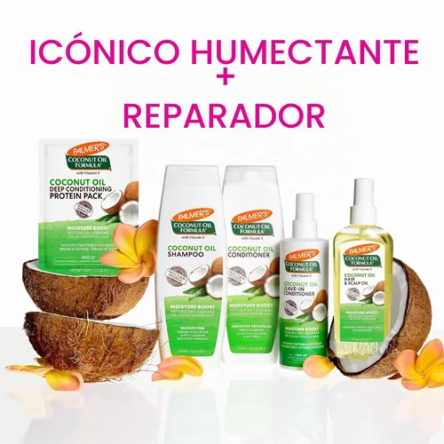 Vista 10 de Palmer's Fórmula de aceite de coco Moisture Boost Protein Pack, tratamiento capilar para cabello seco, dañado, sobreprocesado y teñido, 2.1 onzas
