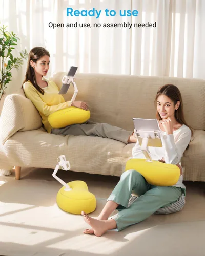 Vista 5 de NEARPOW Almohada con soporte para tablet, compatible con teléfono/tableta de 4.7 a 15.6 pulgadas, iPad, iPhone, Samsung, Google, Kindle, soporte