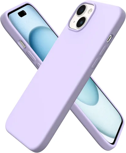 Vista 13 de ORNARTO Funda compatible con iPhone 15 Plus de 6.7 pulgadas, silicona líquida delgada de 3 capas cubierta completa de goma de gel suave, funda
