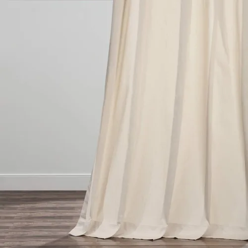 Vista 3 de HPD Half Price Drapes Cortinas plisadas de algodón liso para sala de estar, 25 x 84 (1 panel), PRCT-S15B-84-FP, color crema inglés Crema inglesa