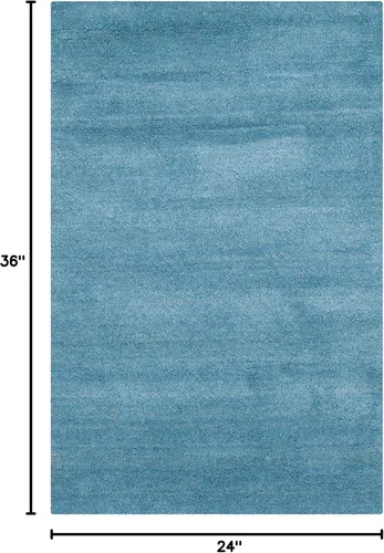 Vista 2 de SAFAVIEH Himalaya Collection - Alfombra decorativa, 2 x 3 pies, color azul, lana hecha a mano, ideal para zonas de alto tráfico en entrada, sala