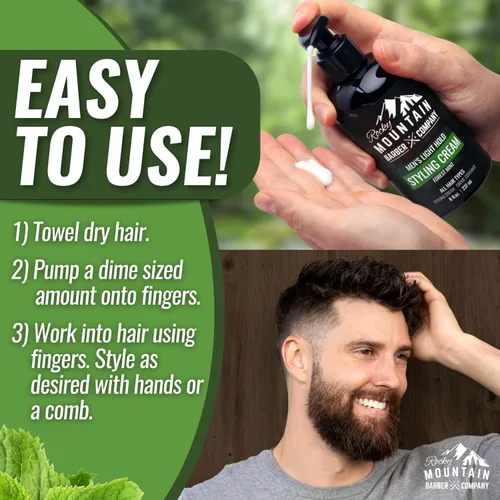 Vista 5 de Crema de peinado para hombre – Peina tu cabello en cuestión de segundos – Producto de peinado rápido con un ligero agarre reutilizable y bajo brillo