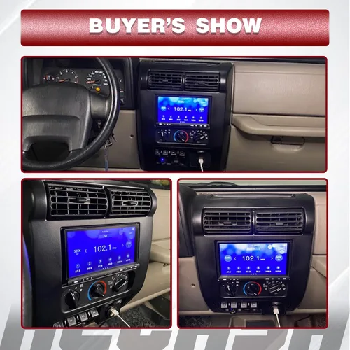 Vista 3 de HECASA Kit de tablero de doble DIN con arnés de cableado compatible con Jeep Wrangler TJ Radio Dash Bisel 2003-2006