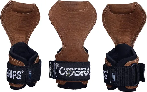 Vista 11 de Cobra Grips Weight Lifting Gloves with Adjustable Neoprene Padded Wrist Wraps - Heavy Duty Alternative to Power Lifting Hooks for Deadlifts Una goma