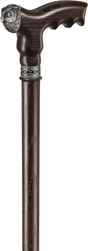 Vista 5 de Bastón de madera hecho a mano para hombres y mujeres, búho, elegante bastón de madera de moda