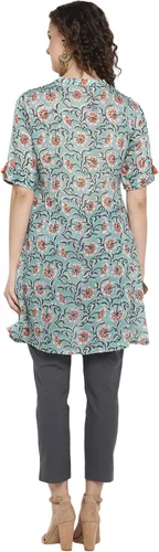 Vista 4 de Janasya Kurti indio de algodón puro para mujer