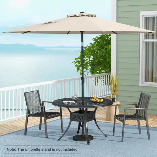Vista 3 de HAPPYGRILL 9FT Patio Umbrella Outdoor, Outdoor Table Umbrella w/Push Button Tilt and Crank,Sturdy Ribs, Sun Canopy Market Umbrellas for Patio Pool