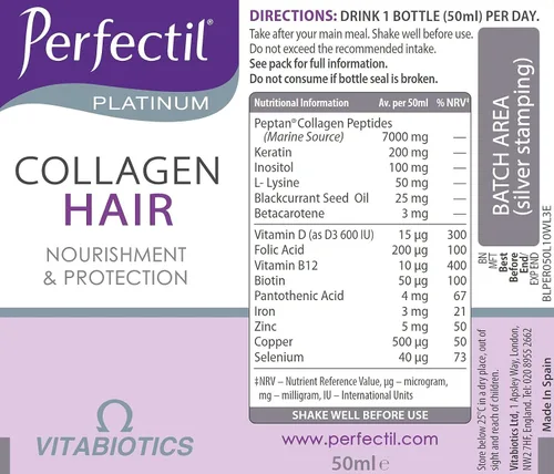 Vista 8 de Perfectil by Vitabiotics Platinum Colágeno Bebida Capilar 10 x 1.7 fl oz