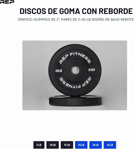 Vista 2 de Discos para levantamiento de pesas para ejercicios de resistencia y acondicionamiento físico. Bajo olor