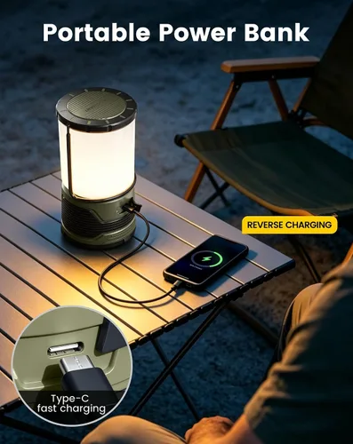 Vista 6 de Glocusent Linterna de camping recargable de 1200LM LED, linterna para corte