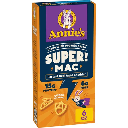 Vista 5 de Annie's Super! Mac Codos y queso cheddar clásico con pasta orgánica, 6 onzas