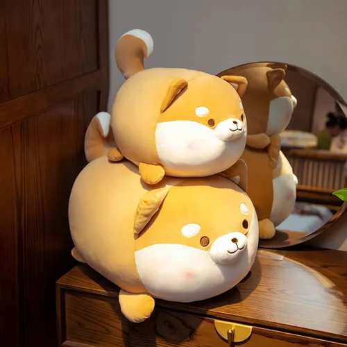 Vista 7 de Lindos y suaves animales de peluche para perros Shiba Inu, juguetes de peluche para perros Shiba Inu, almohada de peluche para perros Shiba Inu