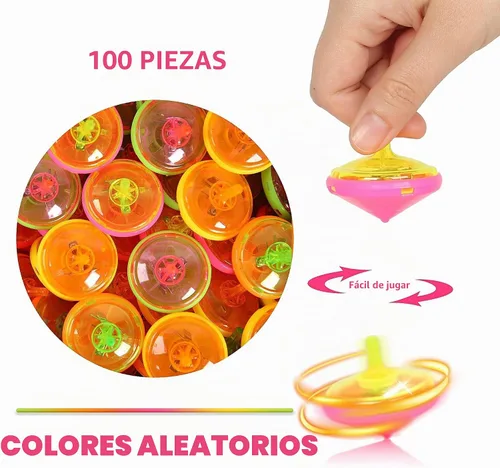 Vista 8 de PROLOSO 100 piezas iluminan para arriba Spinning Tops LED intermitentes con giroscopio