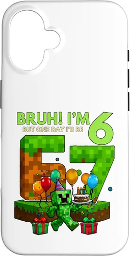 Vista 32 de Bruh I'm 6 But One-Day I'll Be 67 Retro 6th Birthday Kids Case for iPhone 17
