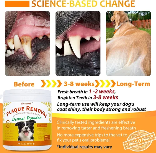 Vista 5 de Petstoral - Polvo dental natural para perros, sabor a hígado de res