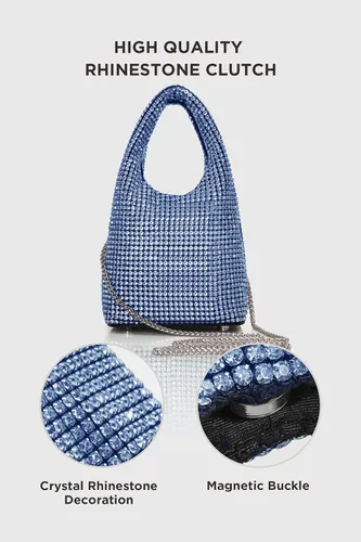 Vista 2 de BABEYOND Bolsos de mano para mujer Bolsas de noche brillantes con purpurina y diamantes de imitación portátil para fiesta, baile de graduación, boda