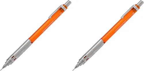 Vista 5 de Pentel Arts GraphGear 300 - Portaminas (0.012 in), línea extrafina, 1 paquete, barril naranja