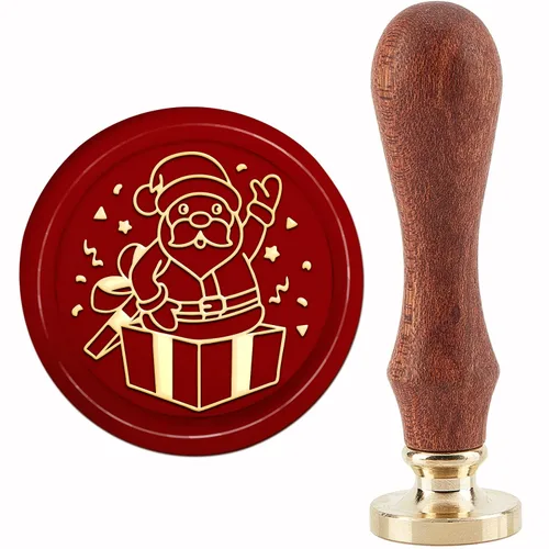 Vista 26 de CRASPIRE Sello de cera de Navidad X'Mas EVE para árbol de Navidad de 1.181 in/1.18 pulgadas, sello de sellado de cabeza de latón extraíble con mango