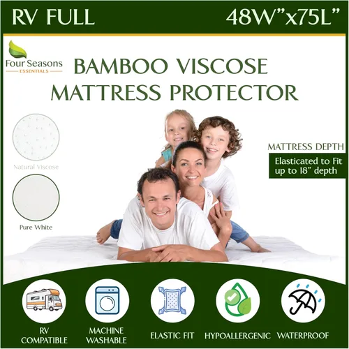 Vista 10 de Protector de colchón acolchado de tamaño individual, protector de colchón impermeable ajustable, cubrecolchón con parte superior acolchada, funda