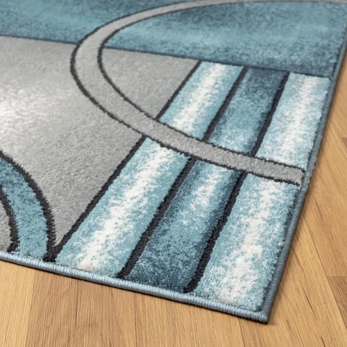 Vista 5 de LUXE WEAVERS Art Deco - Alfombra geométrica azul de 6 x 9 pulgadas