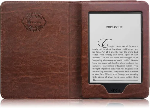 Vista 5 de Fintie Funda tipo libro para Kindle Paperwhite de 6" 2012-2017 (modelo núm. EY21 y DP75SDI) – Funda de piel vegana a prueba de golpes con apagado