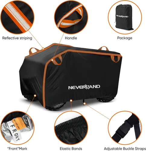 Vista 2 de NEVERLAND Funda impermeable para cuatrimoto de 4 ruedas con hebilla, a prueba de polvo, anti rayos UV, resistente al viento, para todo