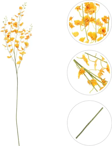 Vista 9 de ORFOFE Artificial Real Touch Oncidium Flor Falsa Decoración Casa Jarrón Decorativo DIY Accesorio