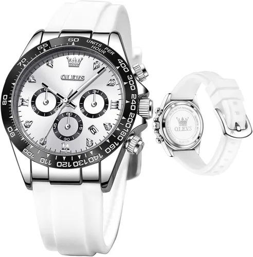 Vista 10 de OLEVS Relojes de diamante de lujo pequeños para mujer - Pulsera de acero inoxidable, impermeables, analógicos, luminosos, con fecha, relojes