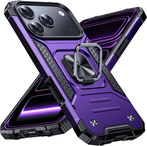 Vista 129 de Anqrp Funda resistente para iPhone 6/7/8/SE/SE2 con soporte de anillo mejorado y agarre, grado militar, a prueba de golpes, resistente y robusta