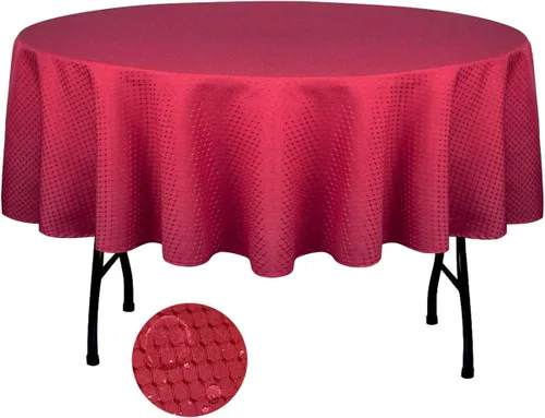 Vista 9 de Tektrum Mantel de jacquard redondo de 70 pulgadas, resistente al agua, resistente a las manchas, a prueba de derrames, ideal para cenas, banquetes